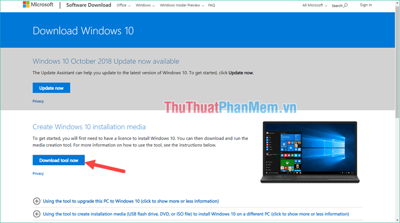 1 download  Windows 10 installation media