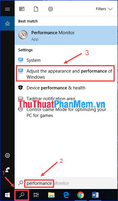 Adjust the appearance and performance of Windows
