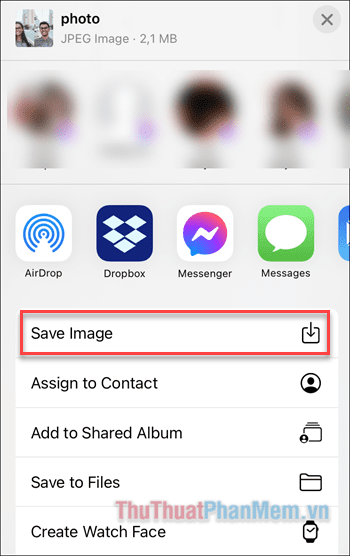 Bạn có thể chia sẻ ảnh trên các ứng dụng mạng xã hội hoặc Save image để lưu ảnh vào thư viện