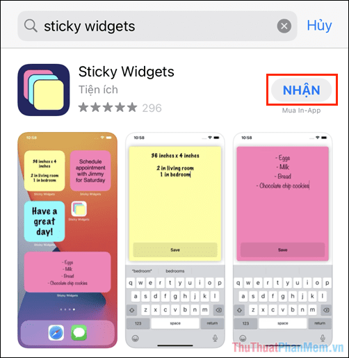 Bạn hãy vào Sticky Widgets để tải phần mềm về iPhone, iPad