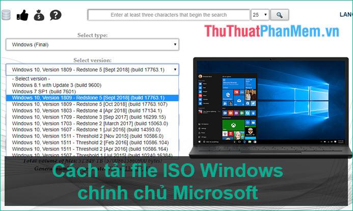 Cách tải file ISO Windows 7, Windows 8, Windows 10 từ trang chủ Microsoft