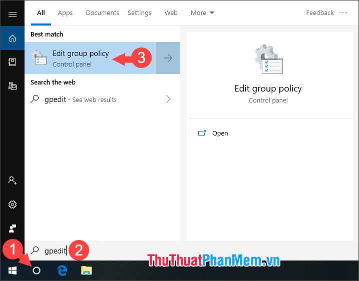 Chọn Edit group policy