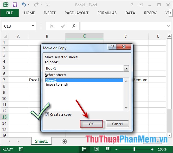 Chọn vị trí đặt file Before sheet - tích vào mục Creat a copy - OK để hoàn thành