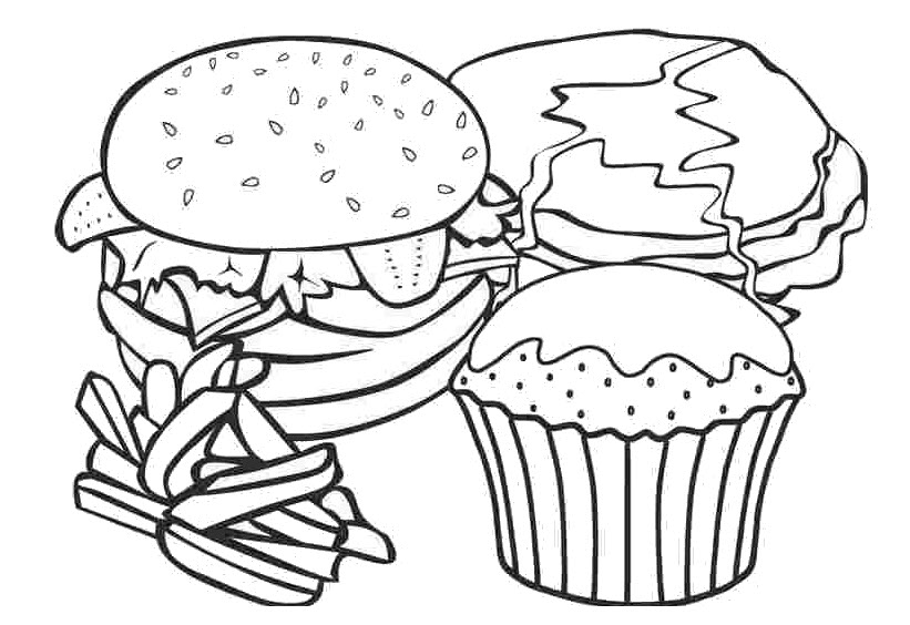 Coloring pages fast food