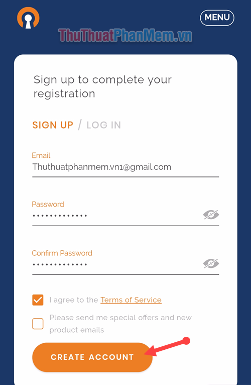 Điền Email cùng với Password đăng nhập