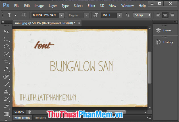 Font chữ thời bao cấp Bungalow San