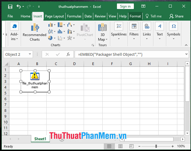 Giao diện hiển thị trong Excel