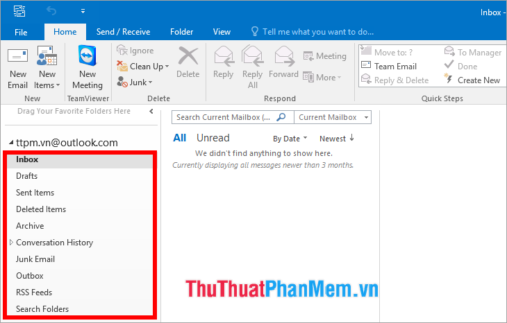 Giao diện Outlook Mail