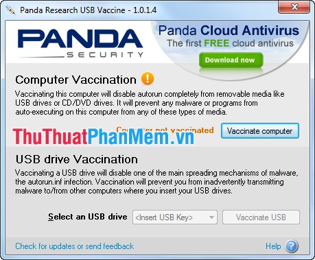 Giao diện Panda USB Vaccinate