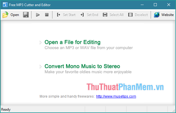 Giao diện phần mềm Free MP3 Cutter and Editor