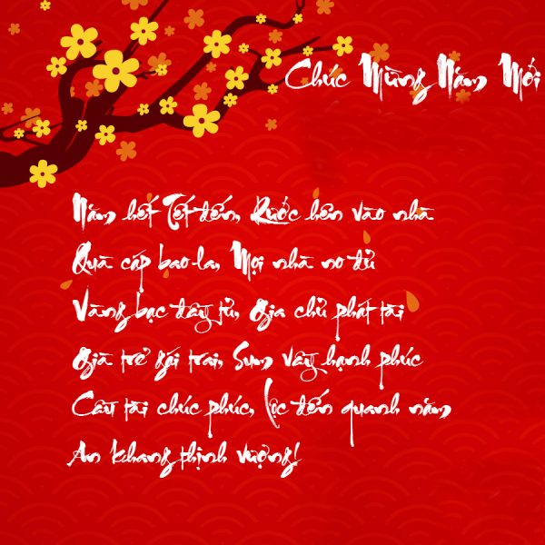 Hình ảnh bài thơ chúc mừng năm mới