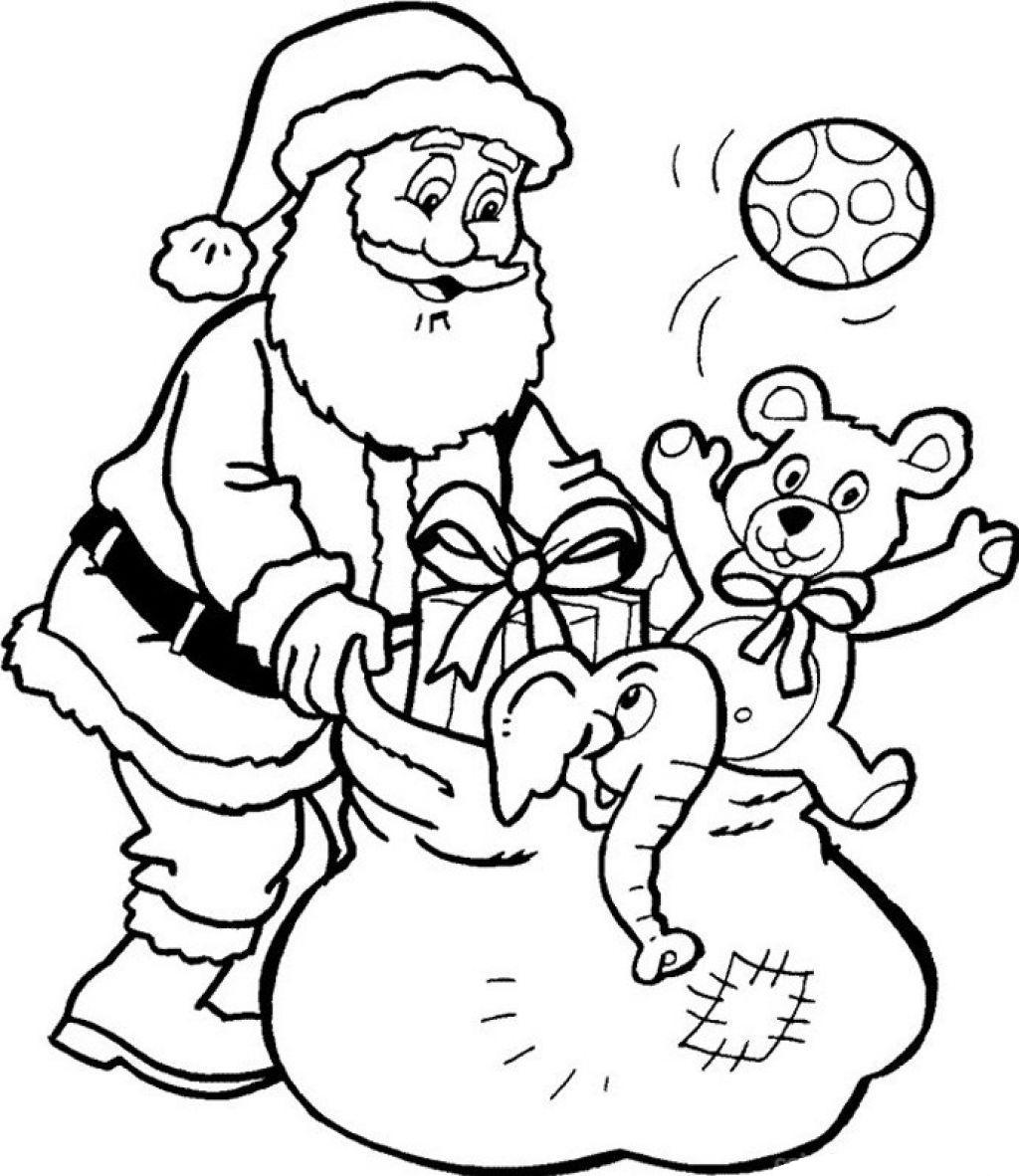Hình ảnh ông già Noel santa đi phát quà cho bé tập tô màu