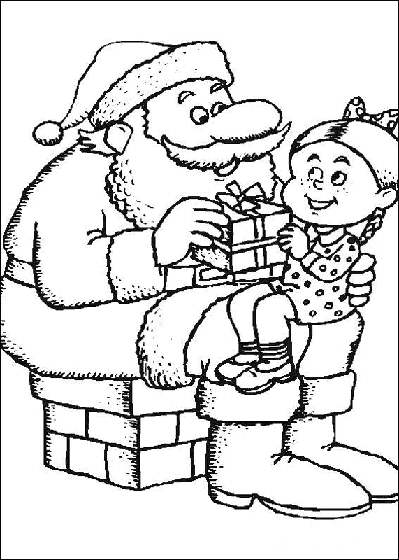 Hình ảnh ông già Noel trao quà cho bé bức tranh cho bé tập tô