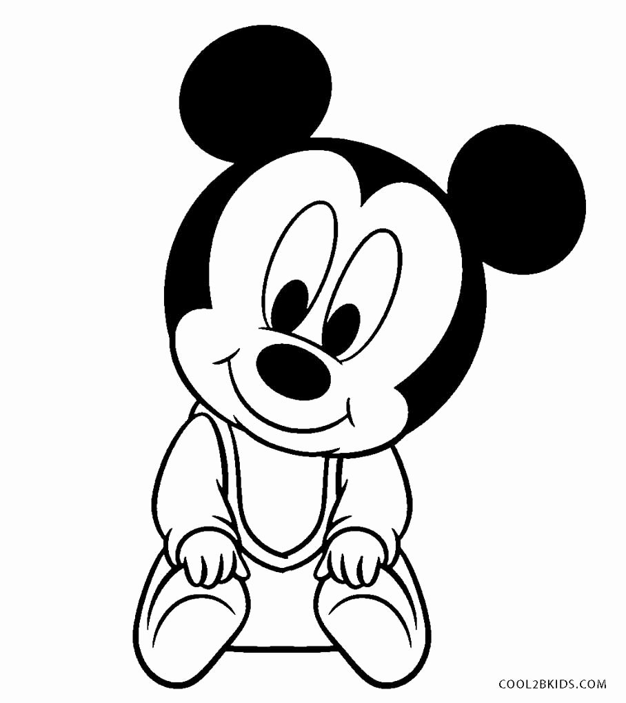 Hình ảnh tranh tô màu chuột Mickey còn nhỏ
