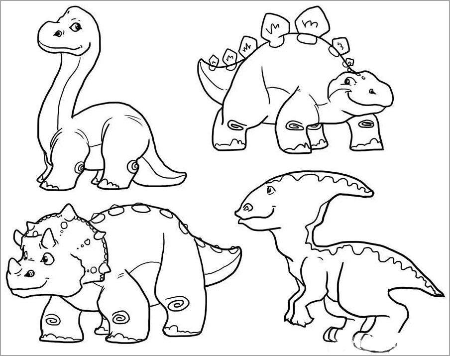 Hình khủng long cho bé tập tô màu đẹp