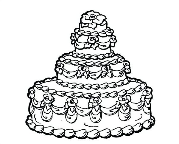 Hình tô màu cho bé chủ đề bánh sinh nhật