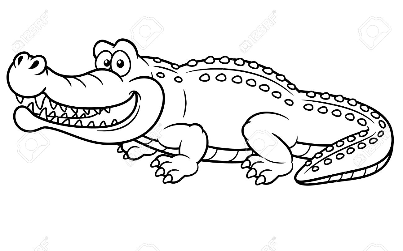 Hình tô màu con cá sấu