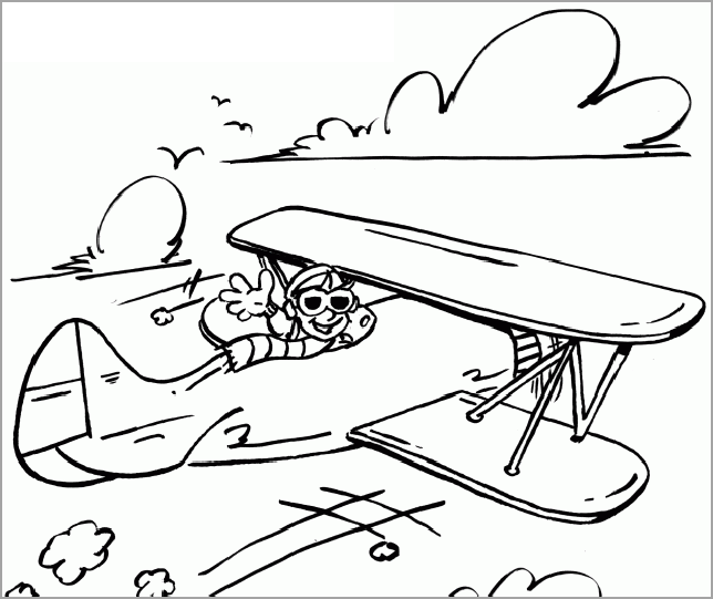 Hình vẽ máy bay cho bé tô màu