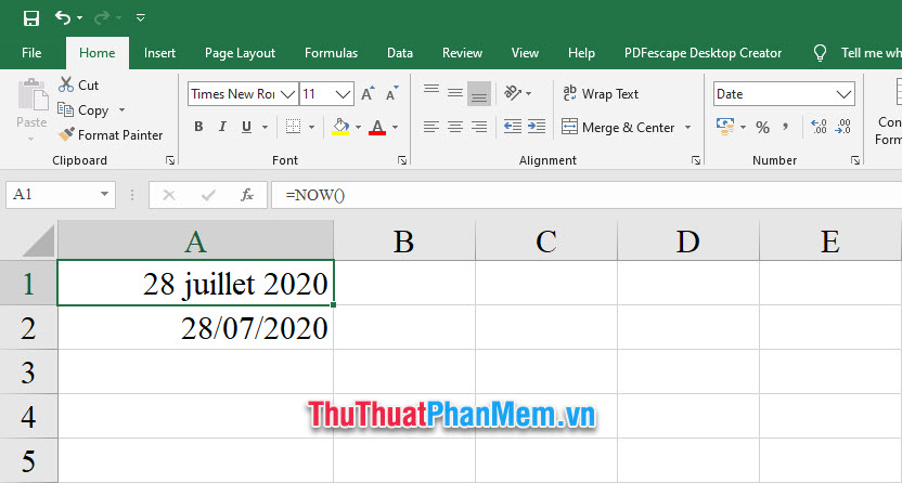 Kết quả là bạn đã thay đổi được định dạng ngày tháng trong Excel của mình