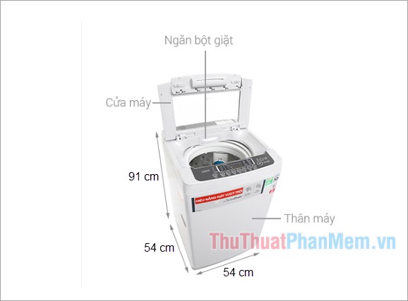 Kích thước máy giặt LG Inverter 8 kg T2108VSPM