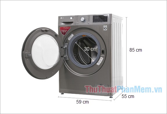 Kích thước máy giặt LG inverter 9 kg FC1409S2E