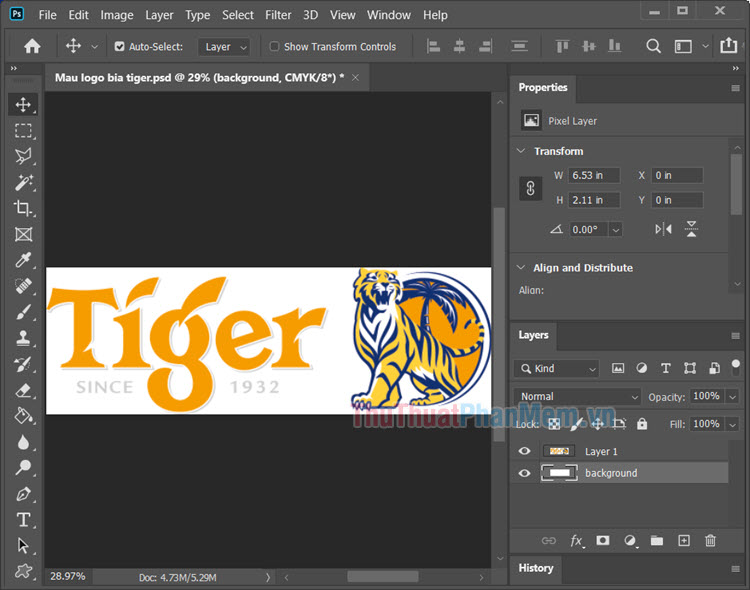 Logo bia Tiger định dạng PSD cho Photoshop