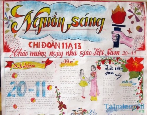 Mẫu báo tường chào mừng ngày nhà giáo Việt Nam