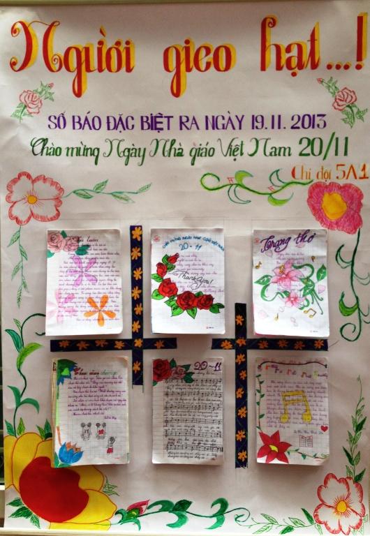 Mẫu báo tường người gieo hạt chào mừng ngày nhà giáo Việt Nam