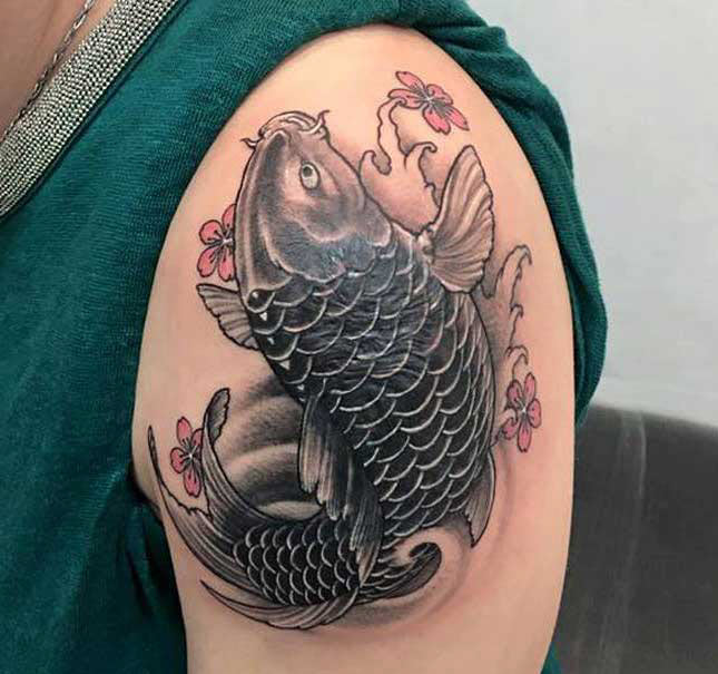 Mẫu tattoo cá chép