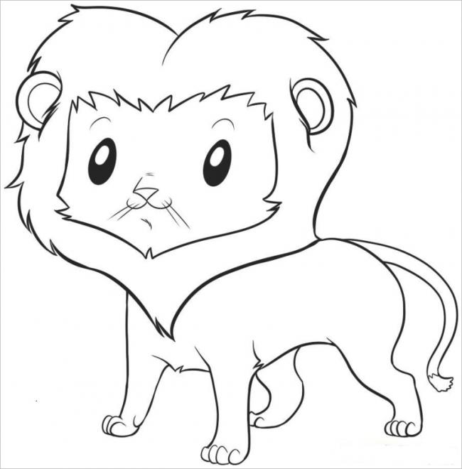 Mẫu tranh tô màu sư tử đơn giản