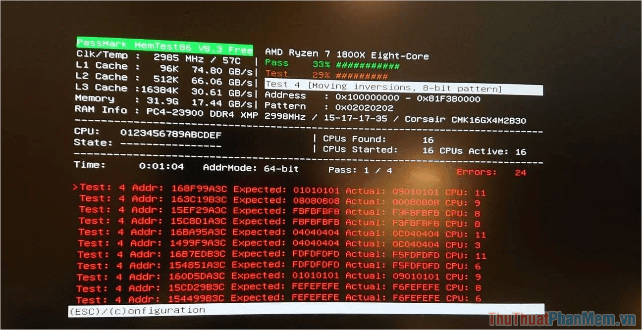 Máy tính gặp lỗi RAM