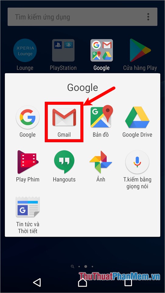 Mở ứng dụng Gmail trên điện thoại