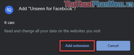 Nhấn Add extension để tiến hành cài đặt tiện ích mở rộng