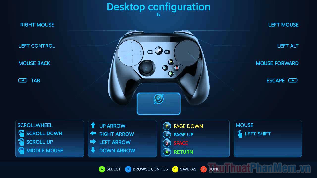 Nhấn vào nút “Controller Configuration” để bắt đầu tùy chỉnh bố cục tay cầm theo ý muốn của mình