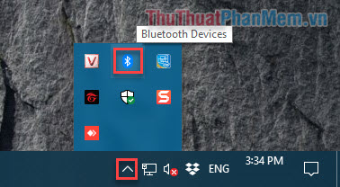 Nhấp vào biểu tượng Bluetooth để truy cập vào cài đặt Bluetooth