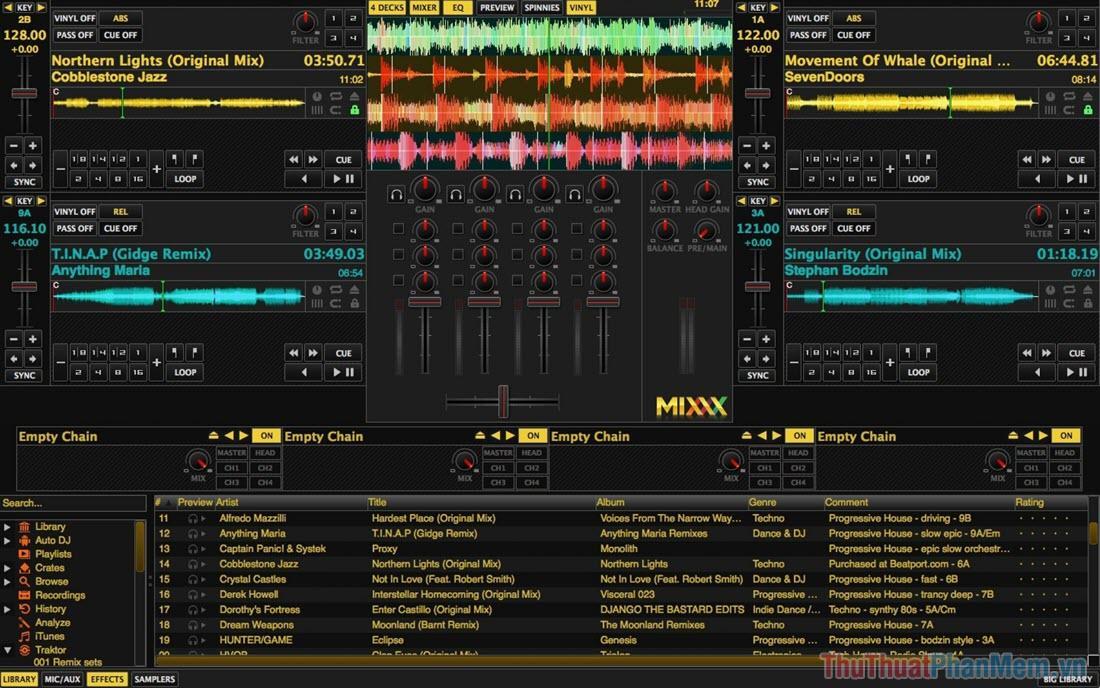 Phần mềm DJ Mixxx