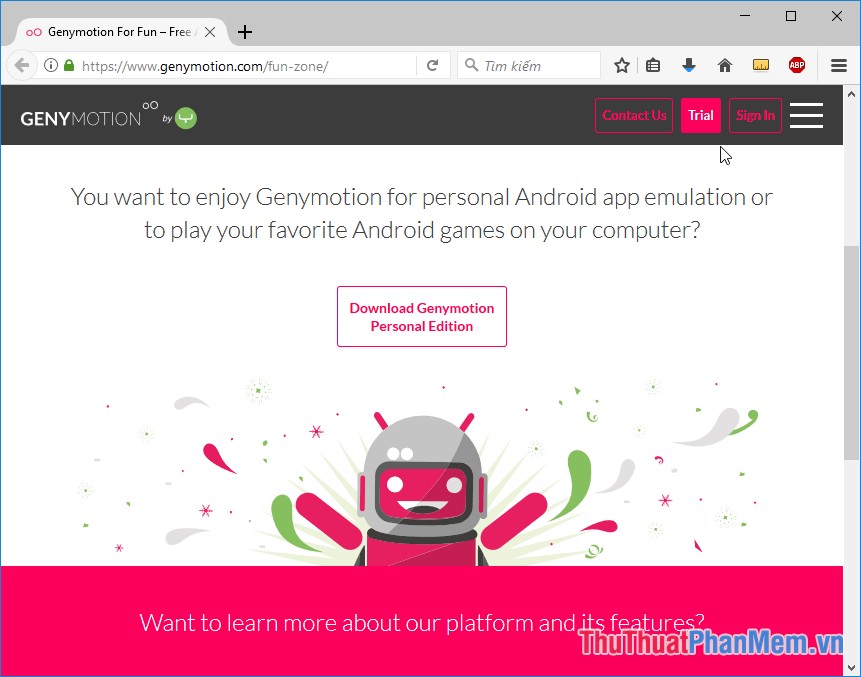 Phần mềm giả lập Android GenyMotion