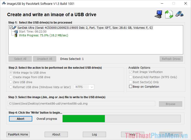 Quá trình tạo Boot trên USB sẽ mất khoảng từ 3-5 phút