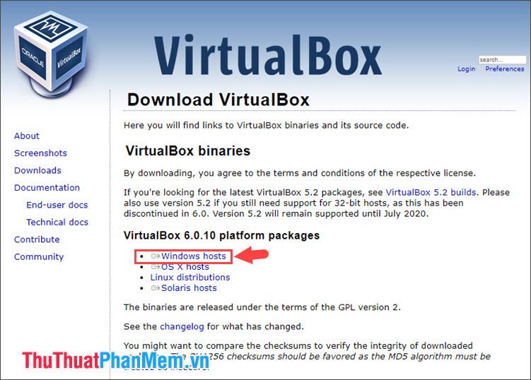 Tải công cụ VirtualBox miễn phí