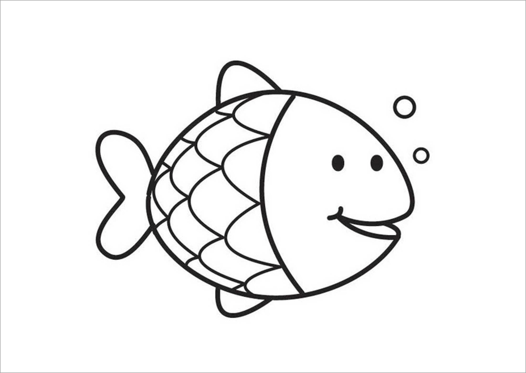 Tập tô màu hình con cá cho bé tập tô