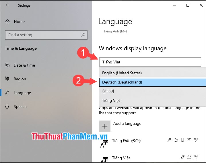 Thay đổi Windows display language thành ngôn ngữ bạn chọn