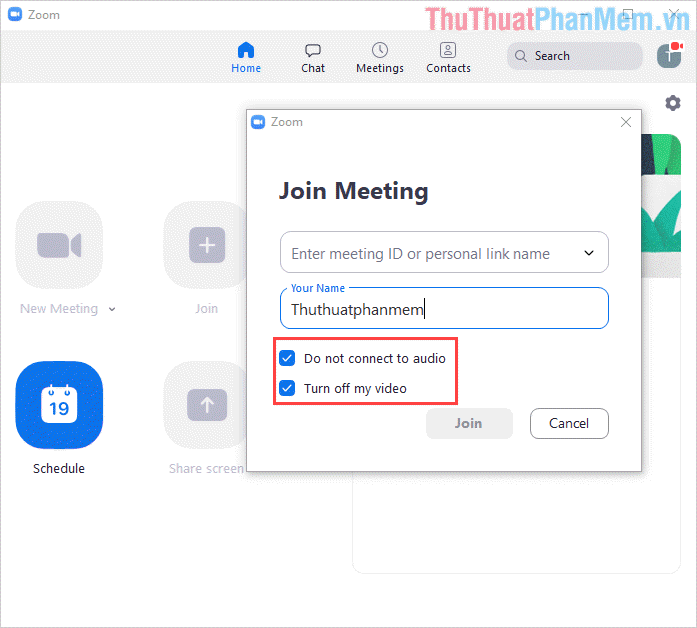 Thiết lập Join Meeting