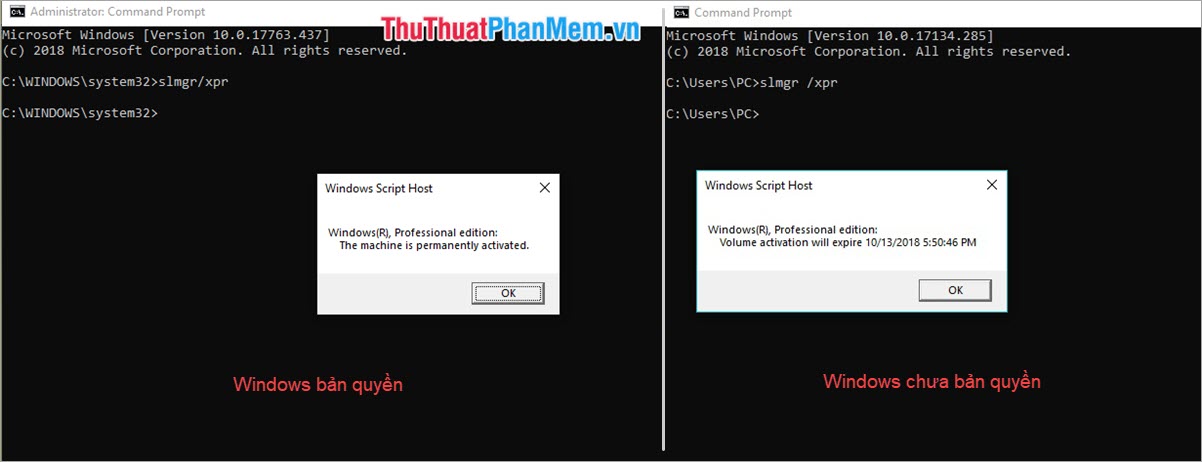 Thông báo trạng thái Windows Script Host