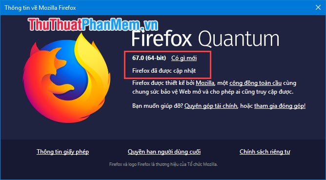 Thông tin về Mozilla Firefox
