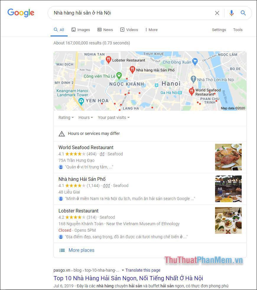 Tìm kiếm địa điểm với Google