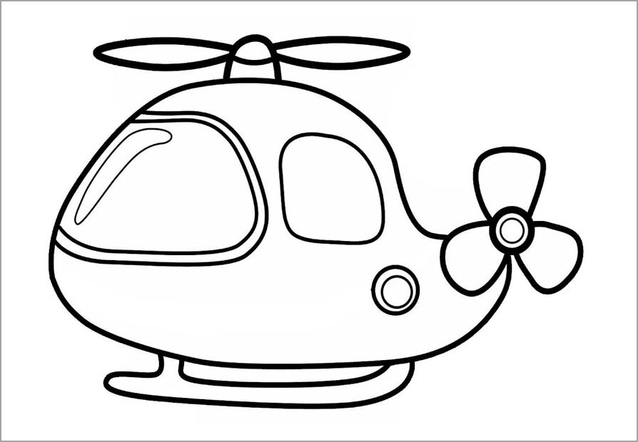 Tô màu máy bay trực thăng cho bé