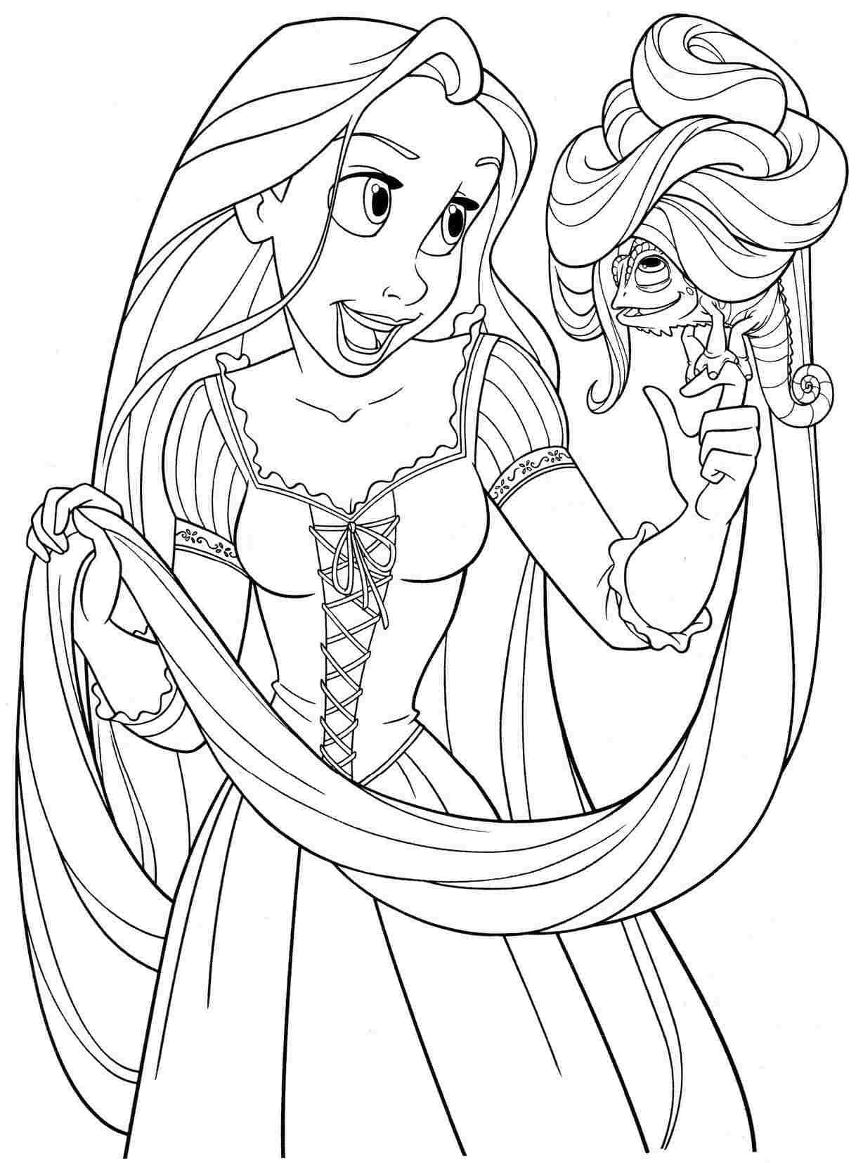 Tranh minh họa tô màu công chúa tóc mây