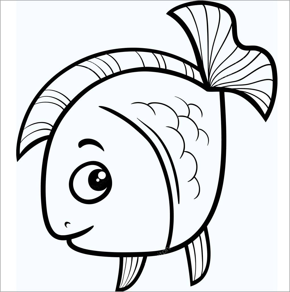 Tranh tập tô màu hình con cá cho bé tô màu