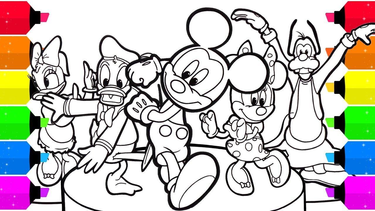 Tranh tô màu bé Mickey và bạn bè