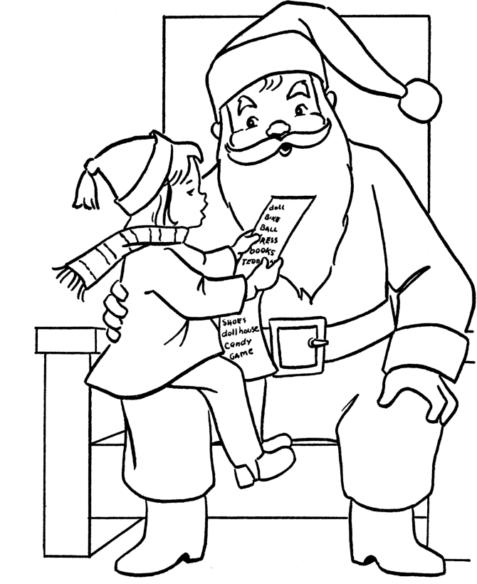 Tranh tô màu bên đứa trẻ đọc thư gửi ông già Noel ý nghĩa nhất cho bé yêu